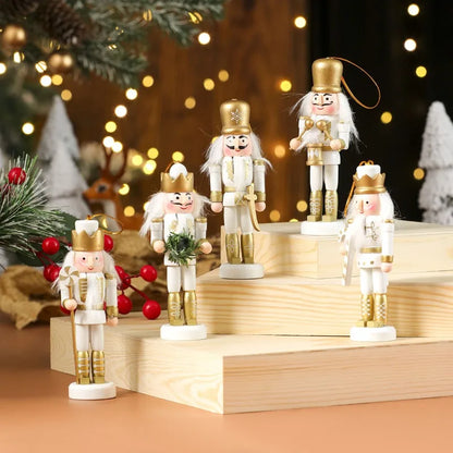 Wooden Nutcracker Ornament Set – 3/4/5 Pcs Christmas Tree Hanging Decor