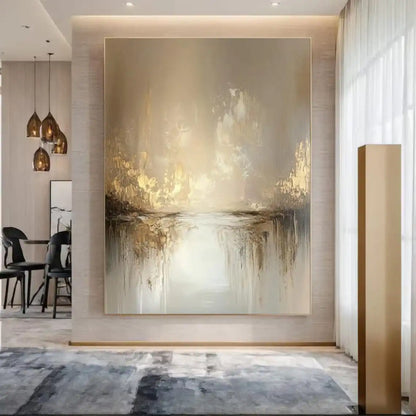 Yellow Horse Abstract Canvas – Hand-Painted Modern Wall Art