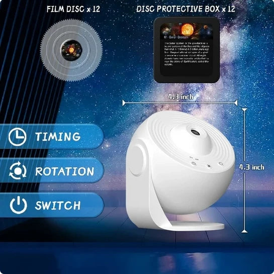 Galaxy Star Projector Night Light – 360° Rotating Sky Lamp