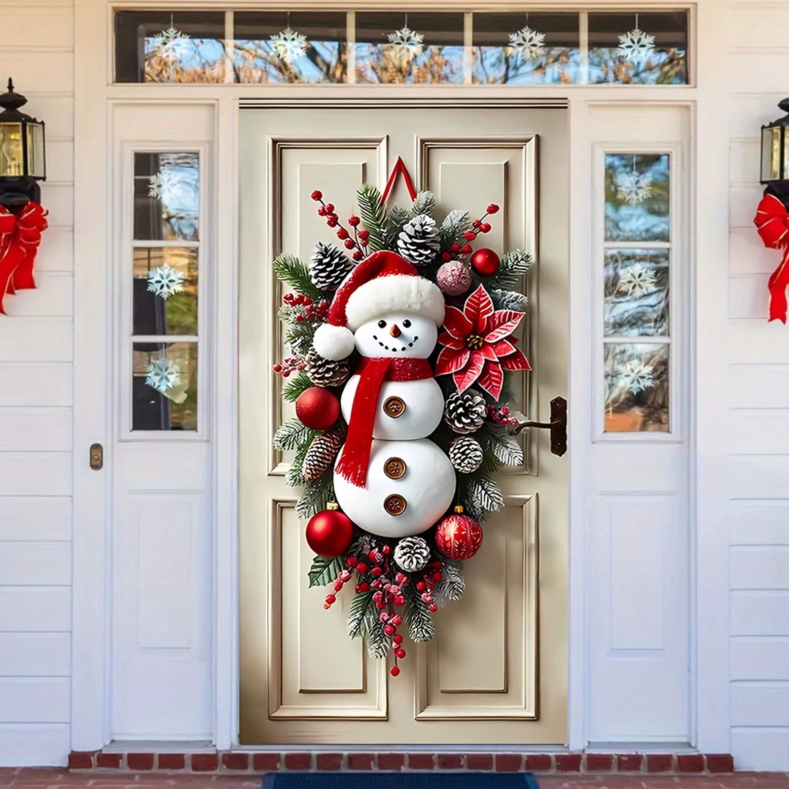 Snowman Door Hanging – Cozy Winter Welcome
