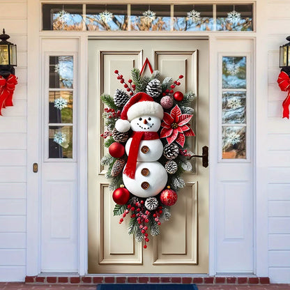 Snowman Door Hanging – Cozy Winter Welcome