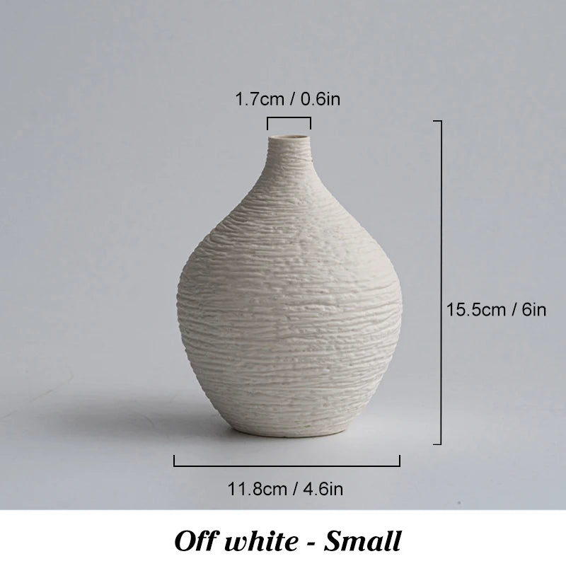 Minimalist Ceramic Narrow - Mouth Vase