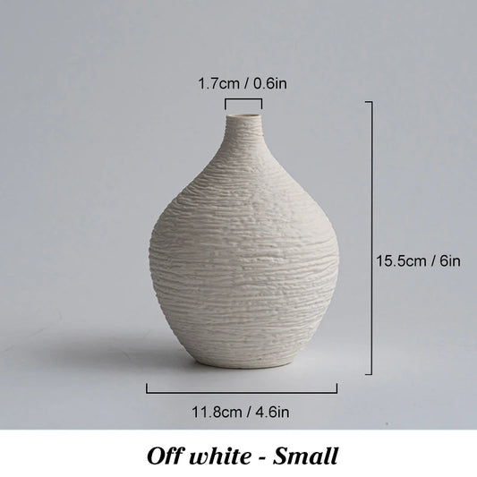 Minimalist Ceramic Narrow - Mouth Vase