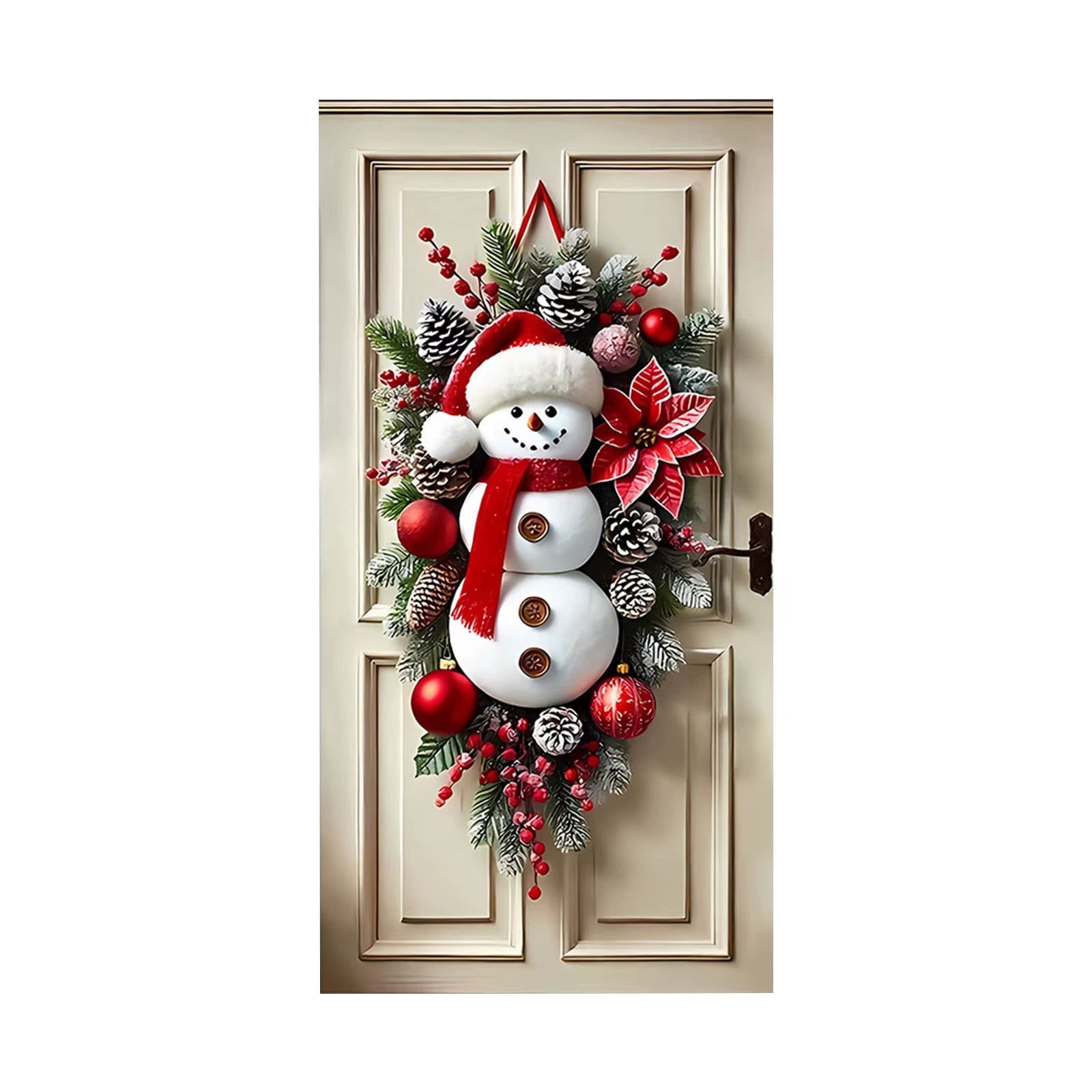 Snowman Door Hanging – Cozy Winter Welcome