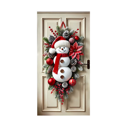 Snowman Door Hanging – Cozy Winter Welcome